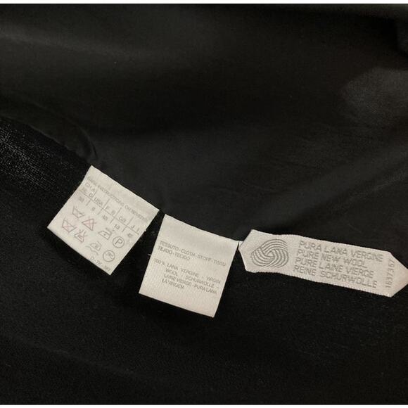 NWOT Vintage MAXMARA Coat Jacket 8 Black Wool Tie Long Sleeve Button Slit Pocket - Picture 8 of 12